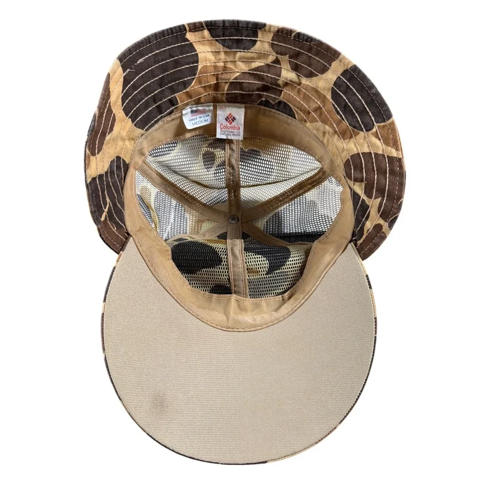 Vintage Columbia Sportswear Portland Oregon Camo Hunting Hat Made In USA Cap M